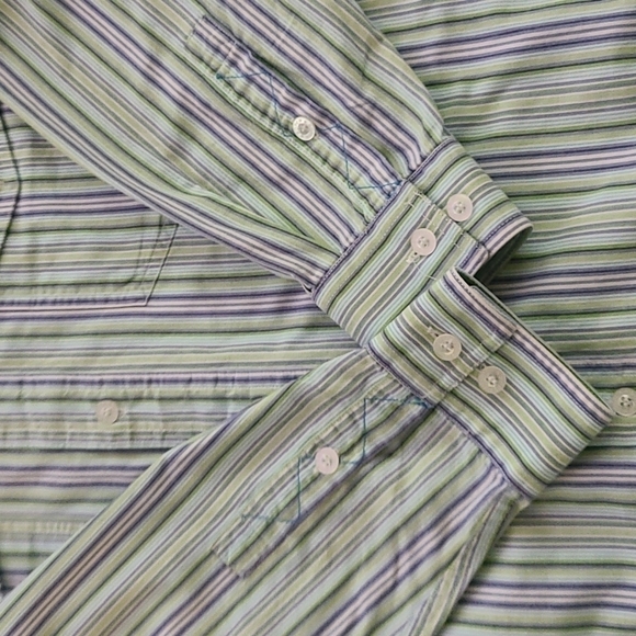 Roper Green & Blue Stripes Button Down Shirt - Picture 5 of 9